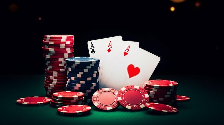 Caribbean Stud Poker table layout showing dealer position and player betting zones on via4d login live dealer studio